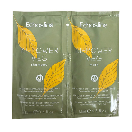 Zestaw Echosline Ki-Power Veg Szampon 15 ml + Maska 15 ml
